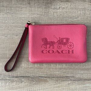 Coach Fuchsia Wristlet with Gold Accents